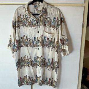 Vintage Sears Multicolor Graphic Men's Button Down Shirt